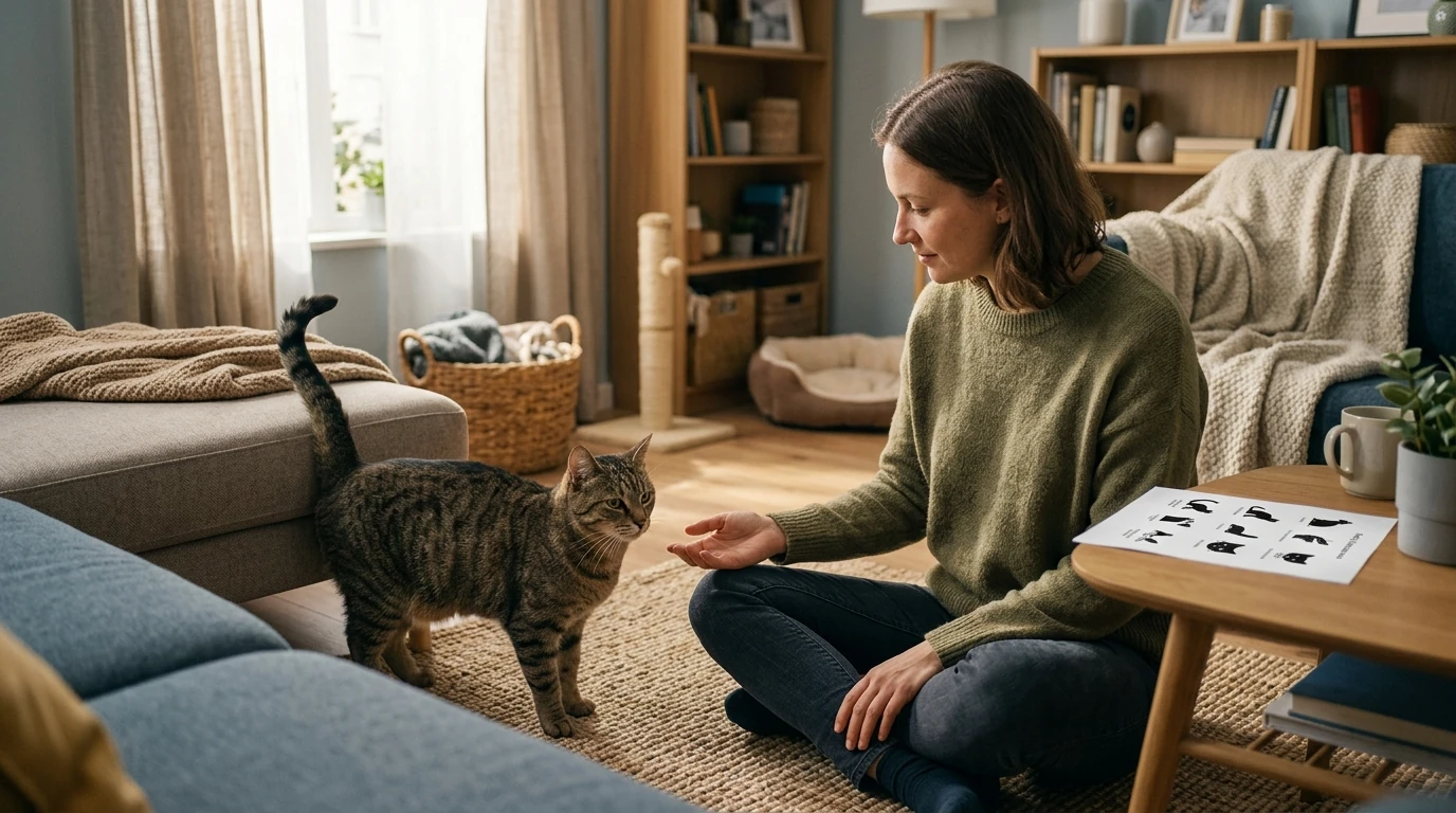 Cat Body Language Cheat Sheet: Read Tails, Ears & Meows